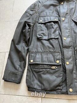Vintage Polo Ralph Lauren Moto Flannel Lined Utility Heavy Biker Jacket Sz XL