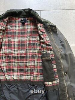 Vintage Polo Ralph Lauren Moto Flannel Lined Utility Heavy Biker Jacket Sz XL