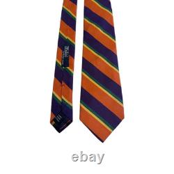 Vintage Polo Ralph Lauren Multicolored Striped Rep Men's Tie Silk Italy