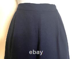 Vintage Polo Ralph Lauren Navy Blue Wool Wide Leg Palazzo Pants 10 Pleated