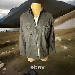 Vintage Polo Ralph Lauren Navy RRL Suede/Leather Work Shirt Jacket
