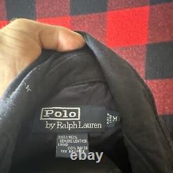Vintage Polo Ralph Lauren Navy RRL Suede/Leather Work Shirt Jacket