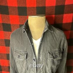 Vintage Polo Ralph Lauren Navy RRL Suede/Leather Work Shirt Jacket