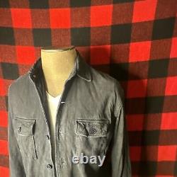 Vintage Polo Ralph Lauren Navy RRL Suede/Leather Work Shirt Jacket