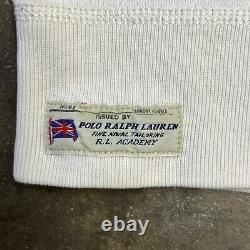Vintage Polo Ralph Lauren Navy Stencil Double V Crewneck Sweatshirt Men's L