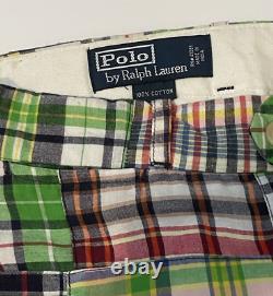 Vintage Polo Ralph Lauren Pants 32x30 Madras Plaid Patch Cotton NWT Preppy Golf