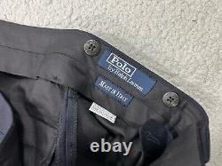 Vintage Polo Ralph Lauren Pants 34 Black Made In Italy Cuffed Pleated Trousers