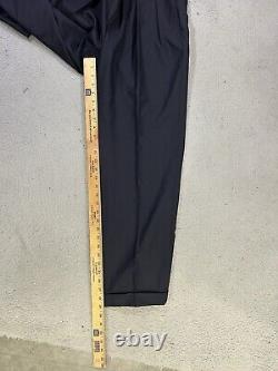 Vintage Polo Ralph Lauren Pants 34 Black Made In Italy Cuffed Pleated Trousers