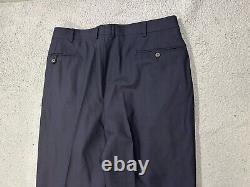 Vintage Polo Ralph Lauren Pants 34 Black Made In Italy Cuffed Pleated Trousers