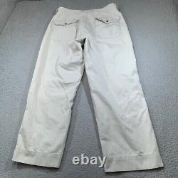 Vintage Polo Ralph Lauren Pants Men 35x30 White Double Knee Sportsman Wide Leg