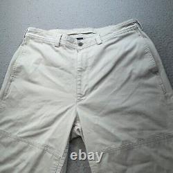 Vintage Polo Ralph Lauren Pants Men 35x30 White Double Knee Sportsman Wide Leg