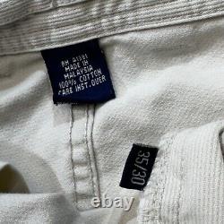 Vintage Polo Ralph Lauren Pants Men 35x30 White Double Knee Sportsman Wide Leg