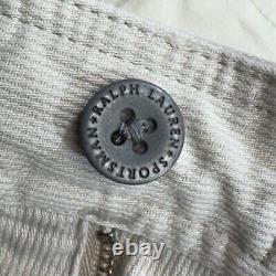 Vintage Polo Ralph Lauren Pants Men 35x30 White Double Knee Sportsman Wide Leg