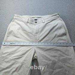 Vintage Polo Ralph Lauren Pants Men 35x30 White Double Knee Sportsman Wide Leg