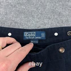 Vintage Polo Ralph Lauren Pants Men 36x30 Navy Double Knee Canvas Fireman Clasp
