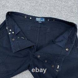 Vintage Polo Ralph Lauren Pants Men 36x30 Navy Double Knee Canvas Fireman Clasp