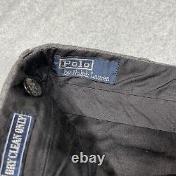 Vintage Polo Ralph Lauren Pants Men 36x32 Gray Wool Pleated Suspender Cuffed