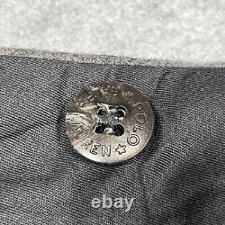 Vintage Polo Ralph Lauren Pants Men 36x32 Gray Wool Pleated Suspender Cuffed