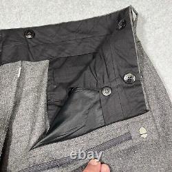Vintage Polo Ralph Lauren Pants Men 36x32 Gray Wool Pleated Suspender Cuffed