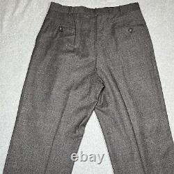 Vintage Polo Ralph Lauren Pants Men 36x32 Gray Wool Pleated Suspender Cuffed