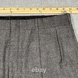 Vintage Polo Ralph Lauren Pants Men 36x32 Gray Wool Pleated Suspender Cuffed