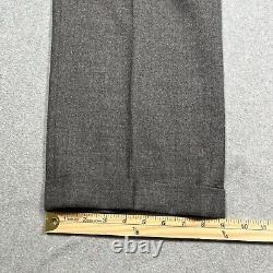 Vintage Polo Ralph Lauren Pants Men 36x32 Gray Wool Pleated Suspender Cuffed