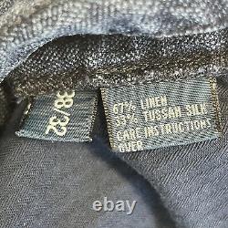 Vintage Polo Ralph Lauren Pants Men 38 Blue Linen/Silk Paratrooper Cargo Rare