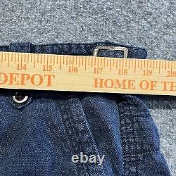Vintage Polo Ralph Lauren Pants Men 38 Blue Linen/Silk Paratrooper Cargo Rare