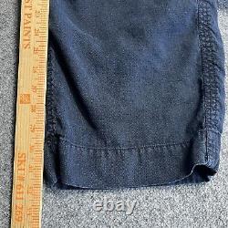 Vintage Polo Ralph Lauren Pants Men 38 Blue Linen/Silk Paratrooper Cargo Rare