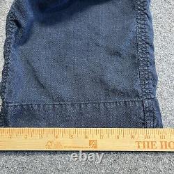 Vintage Polo Ralph Lauren Pants Men 38 Blue Linen/Silk Paratrooper Cargo Rare