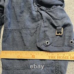 Vintage Polo Ralph Lauren Pants Men 38 Blue Linen/Silk Paratrooper Cargo Rare