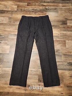 Vintage Polo Ralph Lauren Pants Men 38x32 Charcoal black Heavy Wool lined