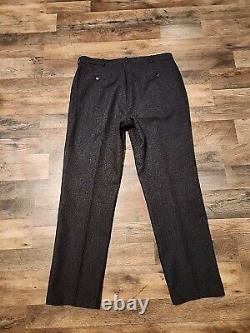 Vintage Polo Ralph Lauren Pants Men 38x32 Charcoal black Heavy Wool lined