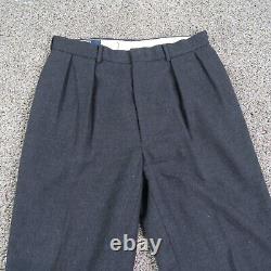 Vintage Polo Ralph Lauren Pants Mens 32 Gray Wool Trouser Pleated Cuffed 32x29
