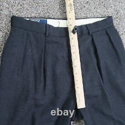 Vintage Polo Ralph Lauren Pants Mens 32 Gray Wool Trouser Pleated Cuffed 32x29