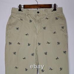 Vintage Polo Ralph Lauren Pants Mens 32x29 Beige Chino Embroidered Bees Hornets