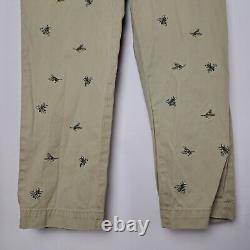 Vintage Polo Ralph Lauren Pants Mens 32x29 Beige Chino Embroidered Bees Hornets