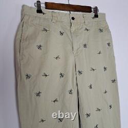 Vintage Polo Ralph Lauren Pants Mens 32x29 Beige Chino Embroidered Bees Hornets