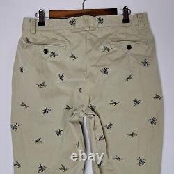 Vintage Polo Ralph Lauren Pants Mens 32x29 Beige Chino Embroidered Bees Hornets