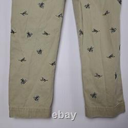 Vintage Polo Ralph Lauren Pants Mens 32x29 Beige Chino Embroidered Bees Hornets