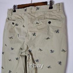 Vintage Polo Ralph Lauren Pants Mens 32x29 Beige Chino Embroidered Bees Hornets