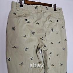 Vintage Polo Ralph Lauren Pants Mens 32x29 Beige Chino Embroidered Bees Hornets