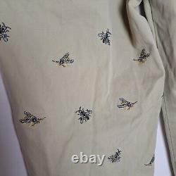 Vintage Polo Ralph Lauren Pants Mens 32x29 Beige Chino Embroidered Bees Hornets
