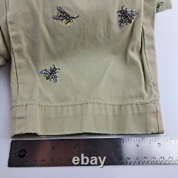Vintage Polo Ralph Lauren Pants Mens 32x29 Beige Chino Embroidered Bees Hornets