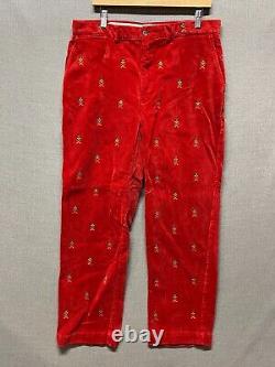 Vintage Polo Ralph Lauren Pants Mens 34X30 Red Shield Crest Corduroy Golf Preppy