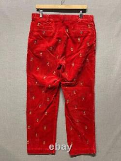 Vintage Polo Ralph Lauren Pants Mens 34X30 Red Shield Crest Corduroy Golf Preppy