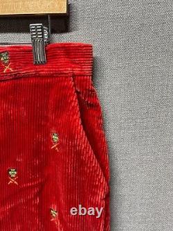 Vintage Polo Ralph Lauren Pants Mens 34X30 Red Shield Crest Corduroy Golf Preppy
