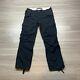 Vintage Polo Ralph Lauren Pants Mens 34x32 Black Paratrooper Cargo Utility 90s
