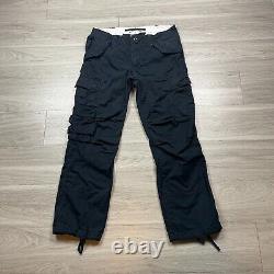 Vintage Polo Ralph Lauren Pants Mens 34x32 Black Paratrooper Cargo Utility 90s