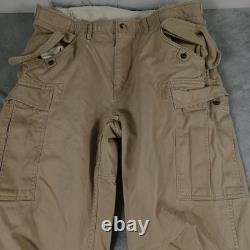 Vintage Polo Ralph Lauren Pants Mens 34x34 Brown Cargo Military Utility Distress